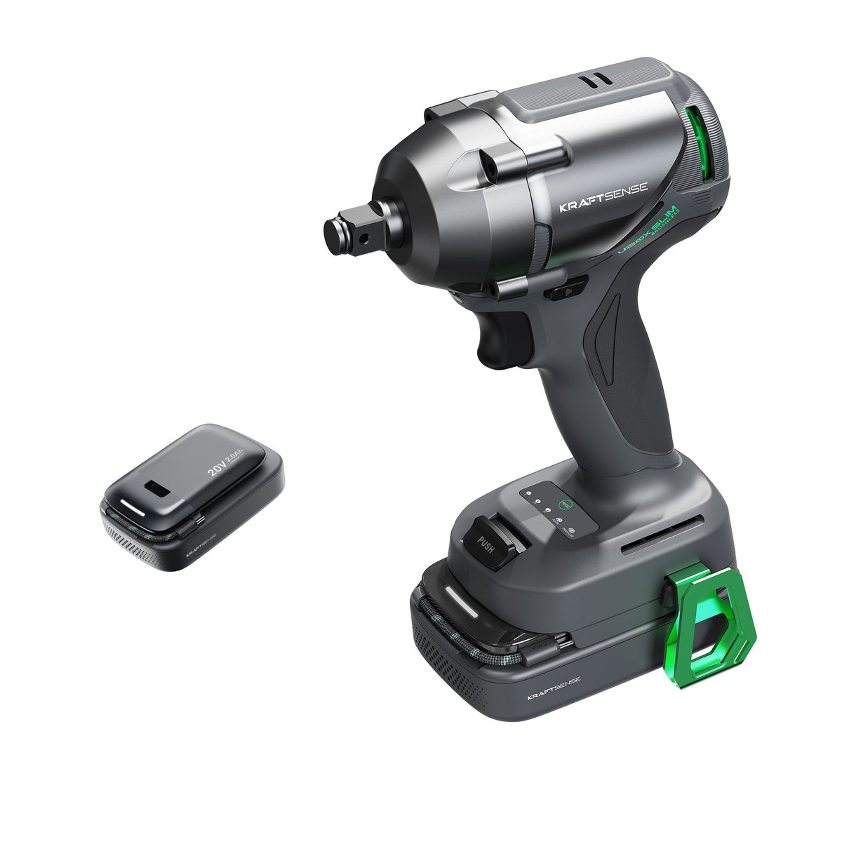 【COMING SOON】Kraftsense U20X Slim 20V Brushless 1/2" Impact Wrench – 400 N·m, with 2.0Ah Battery Options